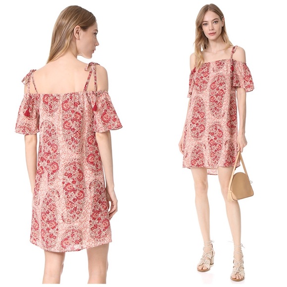 Madewell Silk Cold Shoulder Tassel Tie Dress Small - Picture 7 of 8